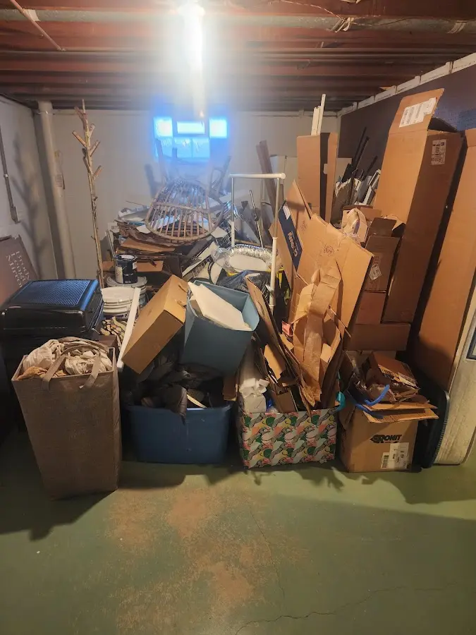 Roll-off dumpster container at job site for 2 Yard Dumpster Rental in Warrenville